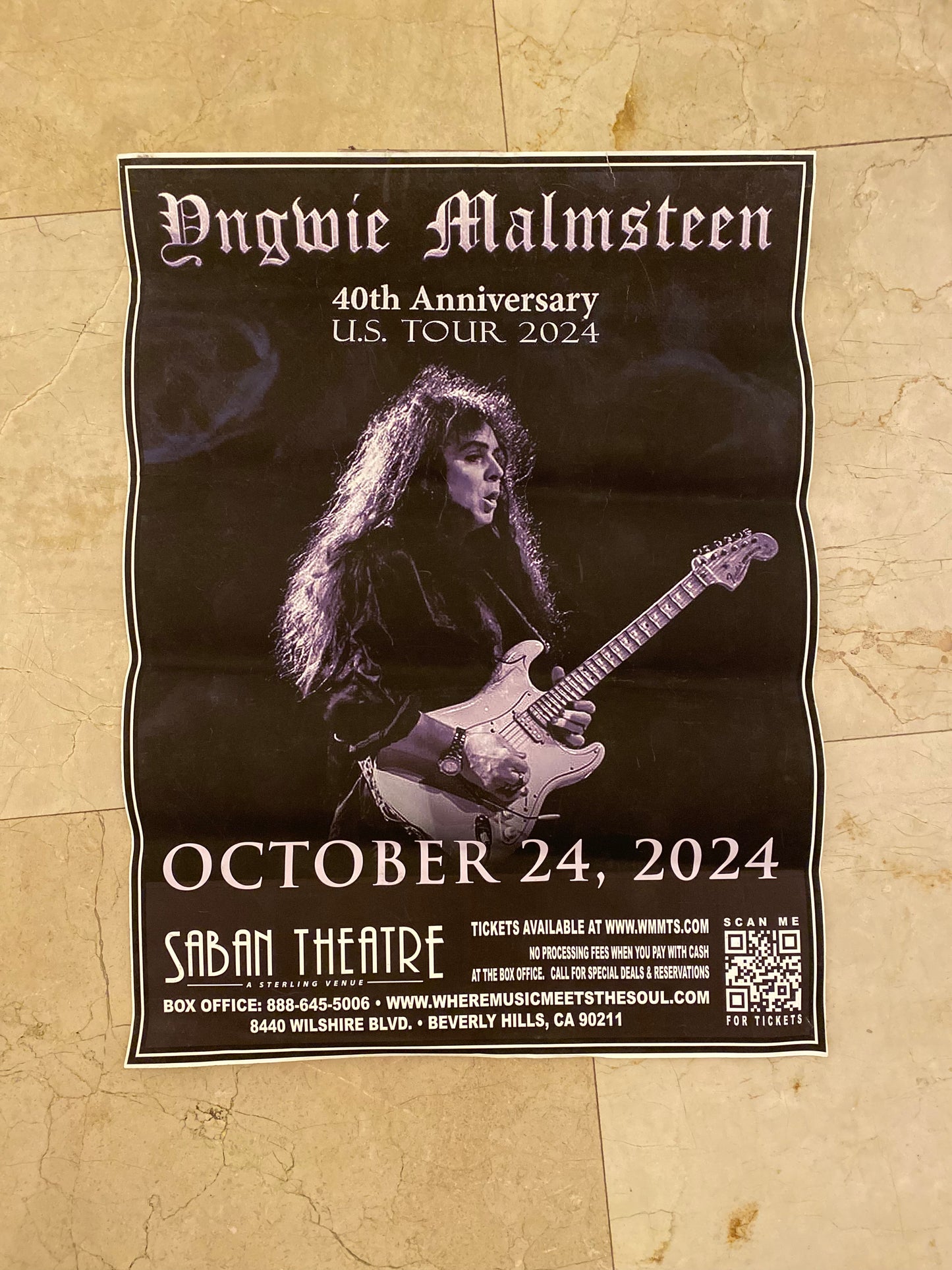 “40th Anniversary Tour” Saban Theater Poster - Signed & Personalized (only ONE available)